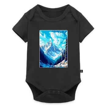 Chamonix Frankreich Vintage Reiseposter Souvenir WPA - Baby Premium Kurzarmbody - Schwarz - Vorne
