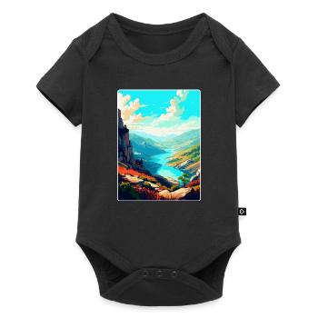 Geres Nationalpark Portugal Vintage Reiseplakat - Baby Premium Kurzarmbody - Schwarz - Vorne