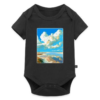 Affiche de voyage vintage de la mer des Wadden aux Pays-Bas WPA - Body à manches courtes Premium Bébé - noir - Devant