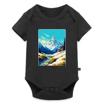 Chamonix Frankreich Vintage Reiseposter Souvenir WPA - Baby Premium Kurzarmbody - Schwarz - Vorne