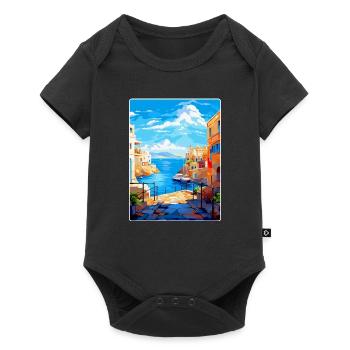 Heraklion Griechenland Vintage Reiseplakat Souvenir - Baby Premium Kurzarmbody - Schwarz - Vorne