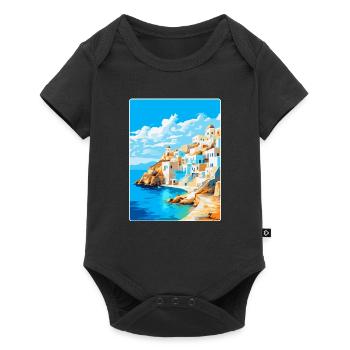 Karpathos Griechenland Vintage Reiseplakat Souvenir - Baby Premium Kurzarmbody - Schwarz - Vorne
