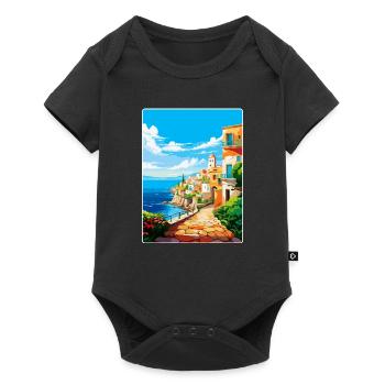 Heraklion Griechenland Vintage Reiseplakat Souvenir - Baby Premium Kurzarmbody - Schwarz - Vorne