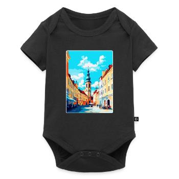 Ceske Budejovice Czech Republic Republic Poster - Baby Premium short-sleeve bodysuit - black - Front