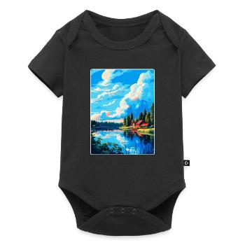 Falun Suède Affiche de voyage vintage WPA Souvenir - Body à manches courtes Premium Bébé - noir - Devant