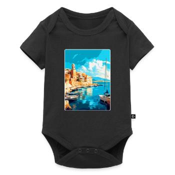 Heraklion Griechenland Vintage Reiseplakat Souvenir - Baby Premium Kurzarmbody - Schwarz - Vorne