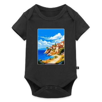 Mani Halbinsel Griechenland Vintage Reiseposter WPA - Baby Premium Kurzarmbody - Schwarz - Vorne