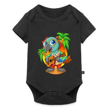 Drôle de perroquet d’été plage lunettes de soleil hawaïenne - Body à manches courtes Premium Bébé - noir - Devant