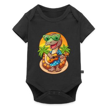 Drôle Serpent Dessin Animé Plage D’été Lunettes De Soleil Guitare - Body à manches courtes Premium Bébé - noir - Devant