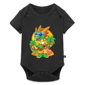 Lunettes de soleil de plage d’été de dessin animé de dragon drôle - Body à manches courtes Premium Bébé - noir - Devant