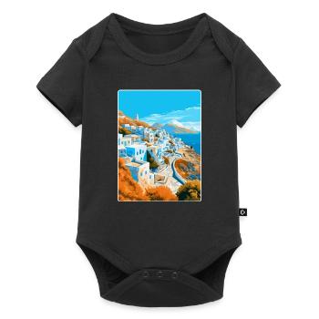 Ios Grèce Affiche de voyage vintage souvenir souvenir - Body à manches courtes Premium Bébé - noir - Devant