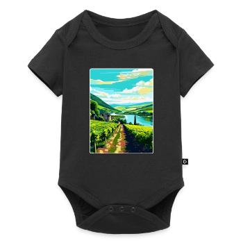 Affiche de voyage vintage de la vallée de la Moselle en Allemagne WPA - Body à manches courtes Premium Bébé - noir - Devant