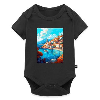 Hydra Greece Vintage Travel Poster WPA Souvenir - Baby Premium short-sleeve bodysuit - black - Front