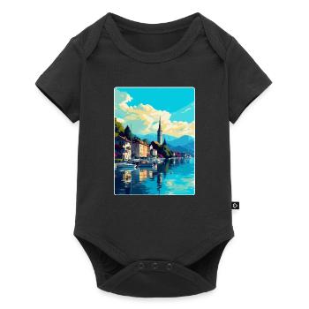 Bregenz Autriche Affiche de voyage vintage souvenir WPA - Body à manches courtes Premium Bébé - noir - Devant