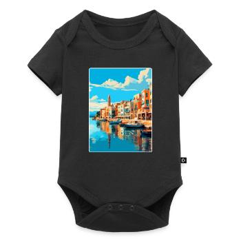 Rethymno Greece Vintage Travel Poster Souvenir WPA - Baby Premium short-sleeve bodysuit - black - Front