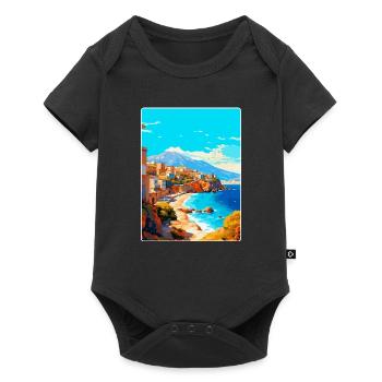 Crète Grèce Affiche de voyage vintage WPA Souvenir - Body à manches courtes Premium Bébé - noir - Devant