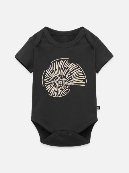 Ammonitenspirale Linienkunst - Baby Premium Kurzarmbody - Schwarz