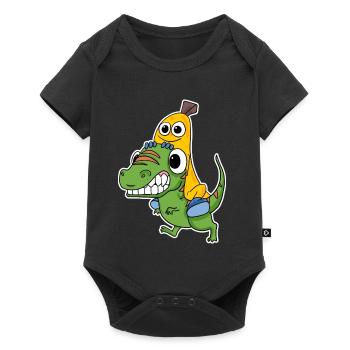 Mauvais dinosaure et jolie banane - Body à manches courtes Premium Bébé - noir - Devant