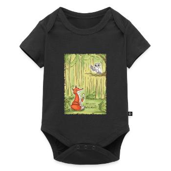 Forest Talk: Fox and Owl - Baby Premium short-sleeve bodysuit - black - Front
