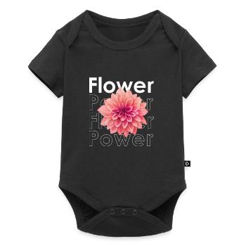 Flower Power - Baby Premium short-sleeve bodysuit - black - Front