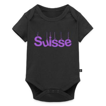 SUISSE. PAYS. GENEVE. SUISSE. HUMOUR - Body à manches courtes Premium Bébé - noir - Devant