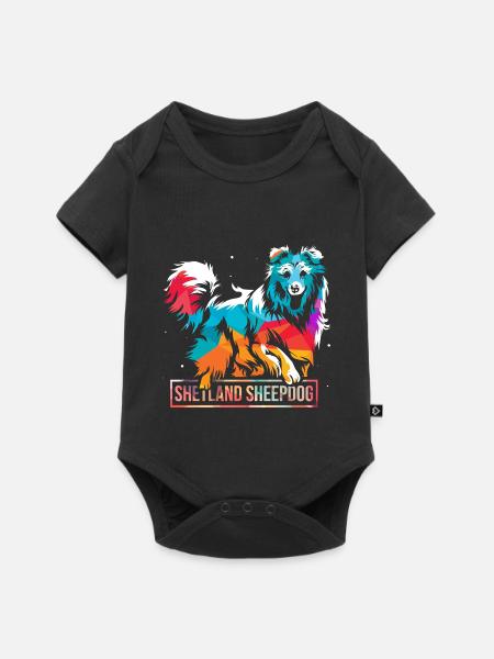 Wachsamer Sheltie Hütehundprofi - Baby Premium Kurzarmbody - Schwarz