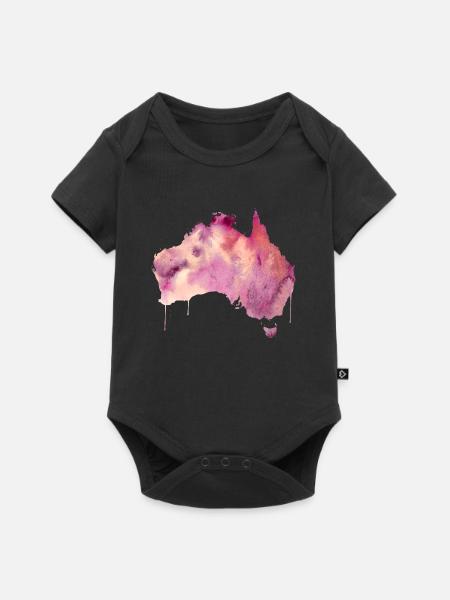 Australien Pink - Baby Premium Kurzarmbody - Schwarz