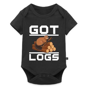 Got Logs Biber Wildlife Tier Kanada Damm Nagetier - Baby Premium Kurzarmbody - Schwarz - Vorne
