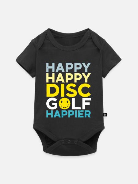 Happy Happy Disc Golf Happier Freizeit-Werfer - Baby Premium Kurzarmbody - Schwarz