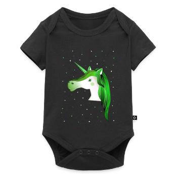 Einhorn Sternenhimmel - Baby Premium Kurzarmbody - Schwarz - Vorne
