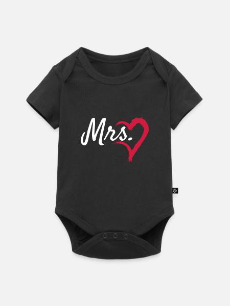 Mrs Herz Symbol - Baby Premium Kurzarmbody - Schwarz