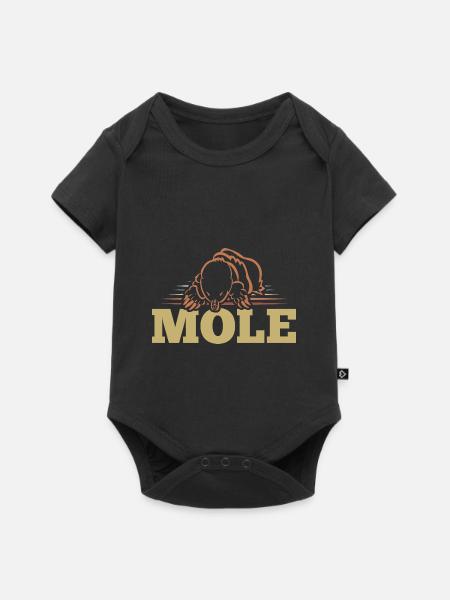 Flinker Maulwurf Gartenbewohner - Baby Premium Kurzarmbody - Schwarz