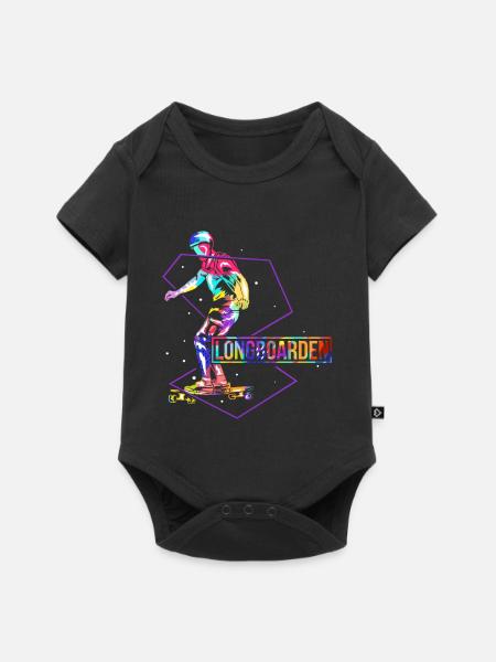Waghalsiger Longboard Stuntfahrer - Baby Premium Kurzarmbody - Schwarz
