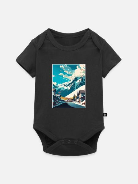 Ischgl Österreich Vintage Reiseposter WPA Souvenir - Baby Premium Kurzarmbody - Schwarz