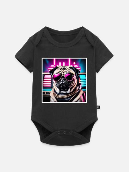 Cool Pug - Baby Premium Kurzarmbody - Schwarz