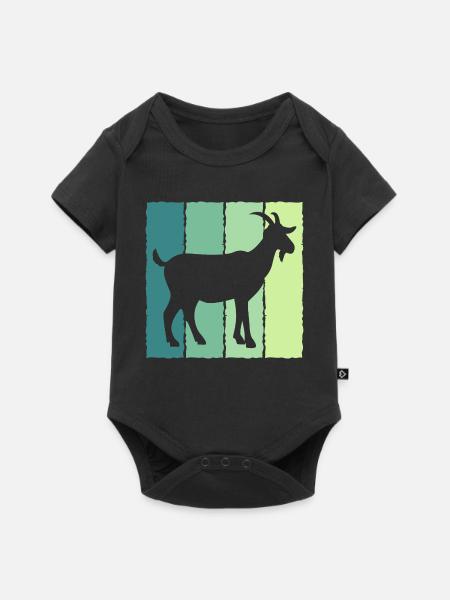 Ziege im Blockfarben-Design - Baby Premium Kurzarmbody - Schwarz