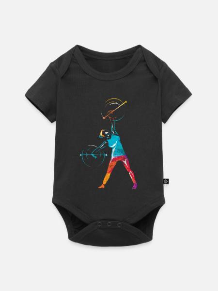 Schwungvolles Stabdrehen Majorette - Baby Premium Kurzarmbody - Schwarz