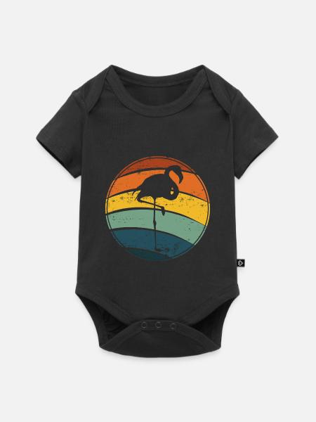 Flamingo - Baby Premium Kurzarmbody - Schwarz