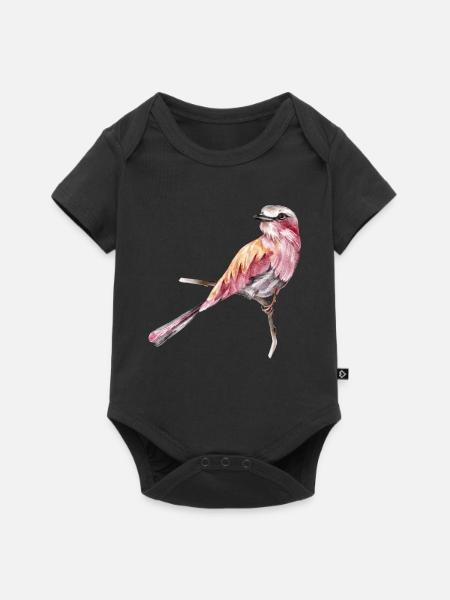 Vogel - Baby Premium Kurzarmbody - Schwarz