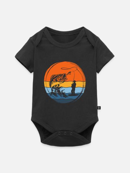 Angler Angeln - Baby Premium Kurzarmbody - Schwarz
