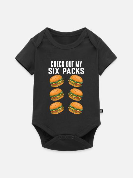 Six Pack Burger - Baby Premium Kurzarmbody - Schwarz