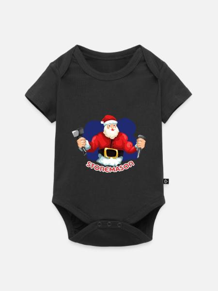 Kräftiger Steinmetz Weihnachtsbaustelle - Baby Premium Kurzarmbody - Schwarz