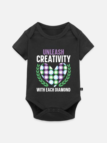 Diamantmalerei Handwerkszeug Diamantmaler - Baby Premium Kurzarmbody - Schwarz