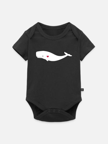 Wal weiss - Baby Premium Kurzarmbody - Schwarz