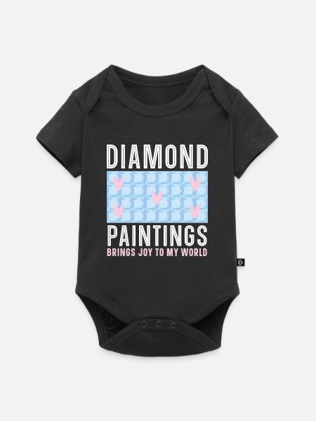 Diamantmalerei Handwerkszeug Diamantmaler - Baby Premium Kurzarmbody - Schwarz