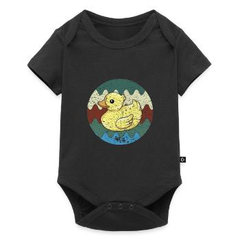 Badeente Retro - Baby Premium Kurzarmbody - Schwarz - Vorne