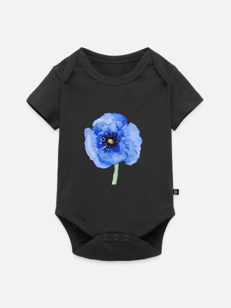 Blume - Baby Premium Kurzarmbody - Schwarz