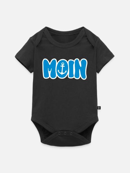 Moin Anker - Baby Premium Kurzarmbody - Schwarz