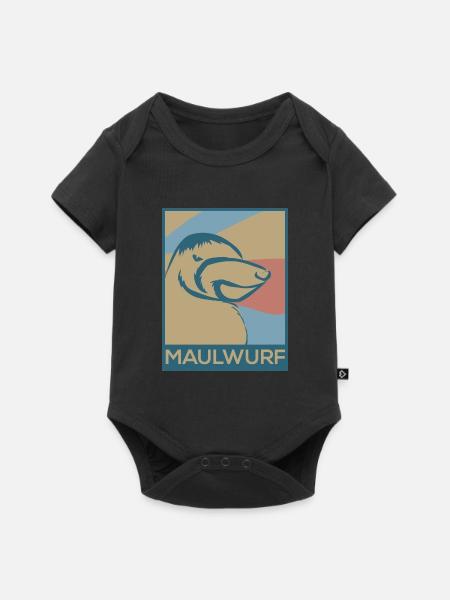 Fleißiger Maulwurf Untergrund - Baby Premium Kurzarmbody - Schwarz