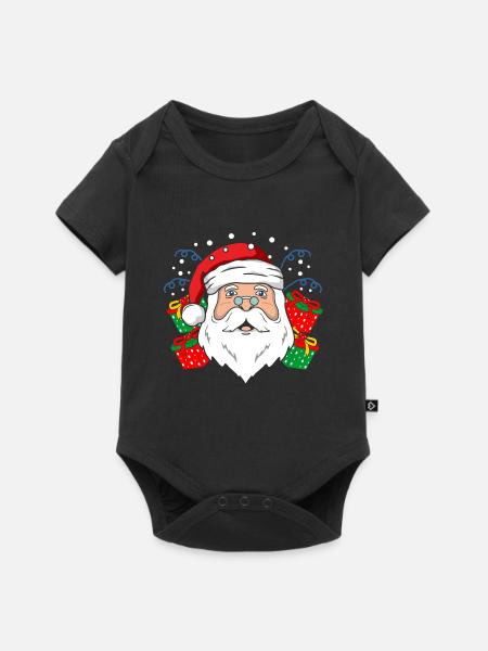 Santa Weihnachtsmann - Baby Premium Kurzarmbody - Schwarz